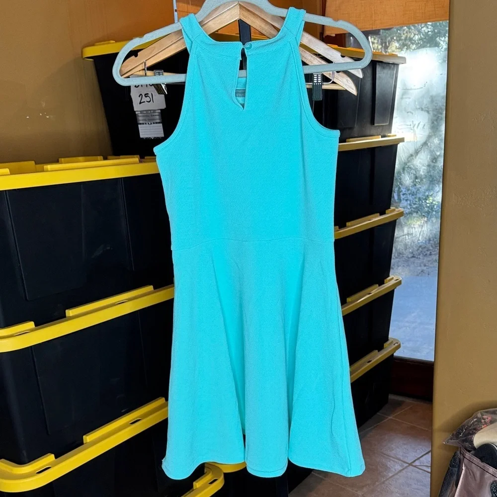 NWOT The Children’s Place Sleeveless Aqua Kids Skater Dress Size XL 14